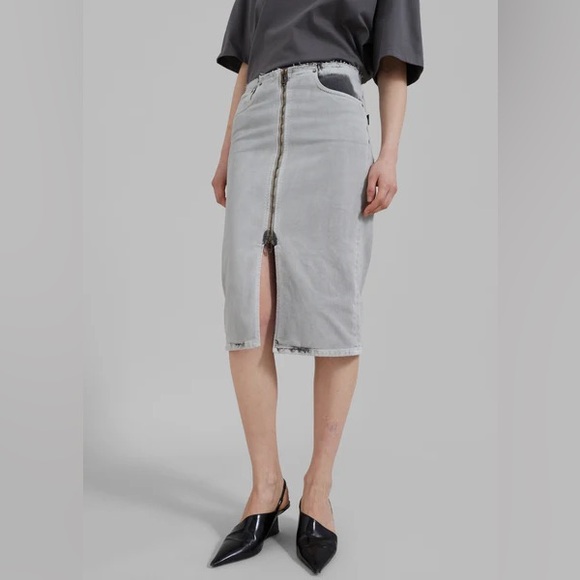 HAIKURE Dresses & Skirts - Haikure Tiger Pencil Skirt Denim Shifting Grey 24 00